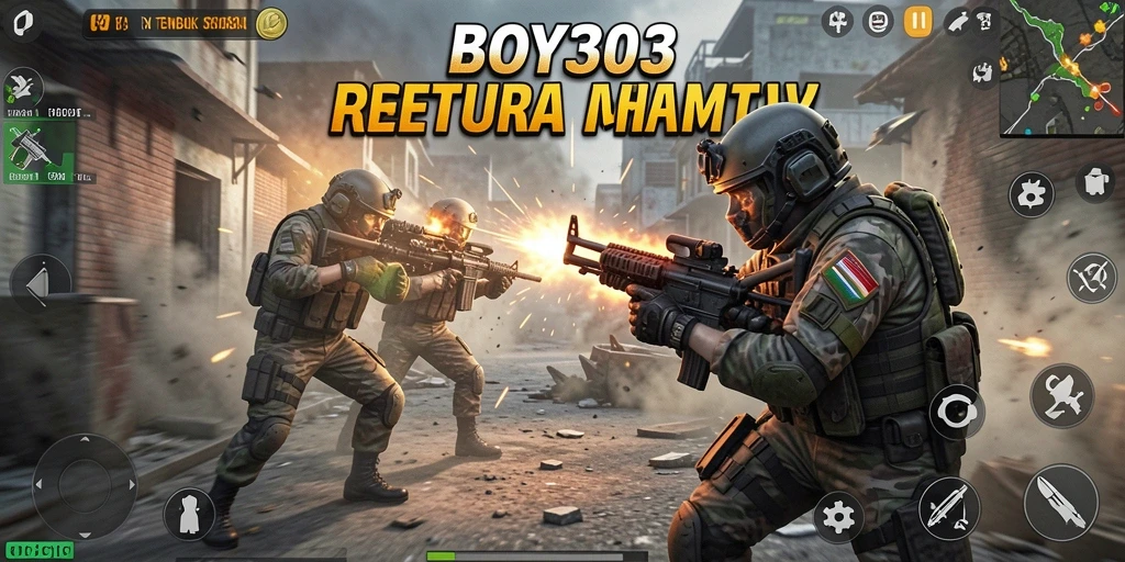 Antarmuka dinamis BOY303 menampilkan pertempuran intens dan strategi cerdas.