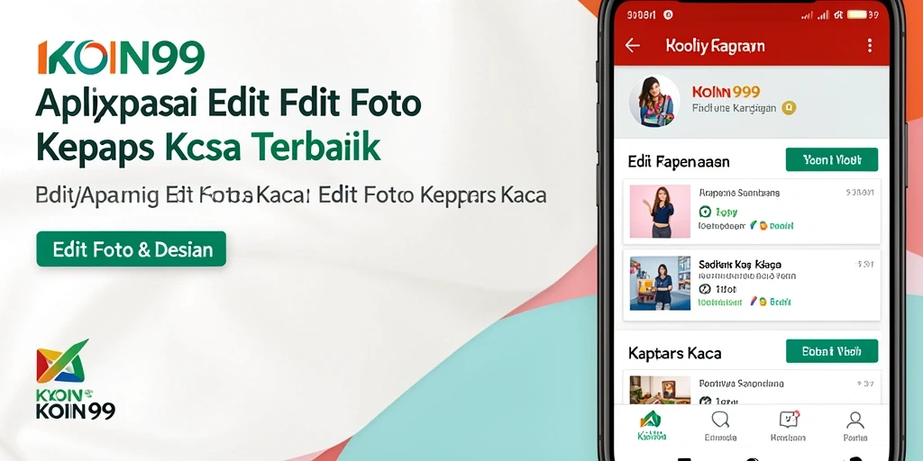 Tampilan antarmuka KOIN99 dengan efek edit foto kertas kaca