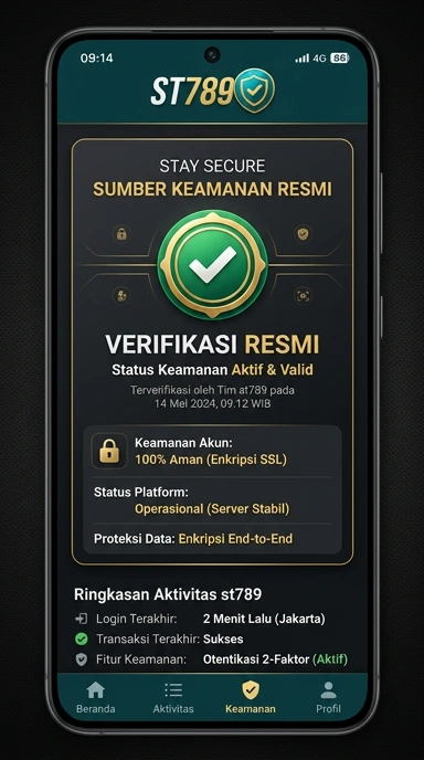 Tampilan kanal resmi st789
